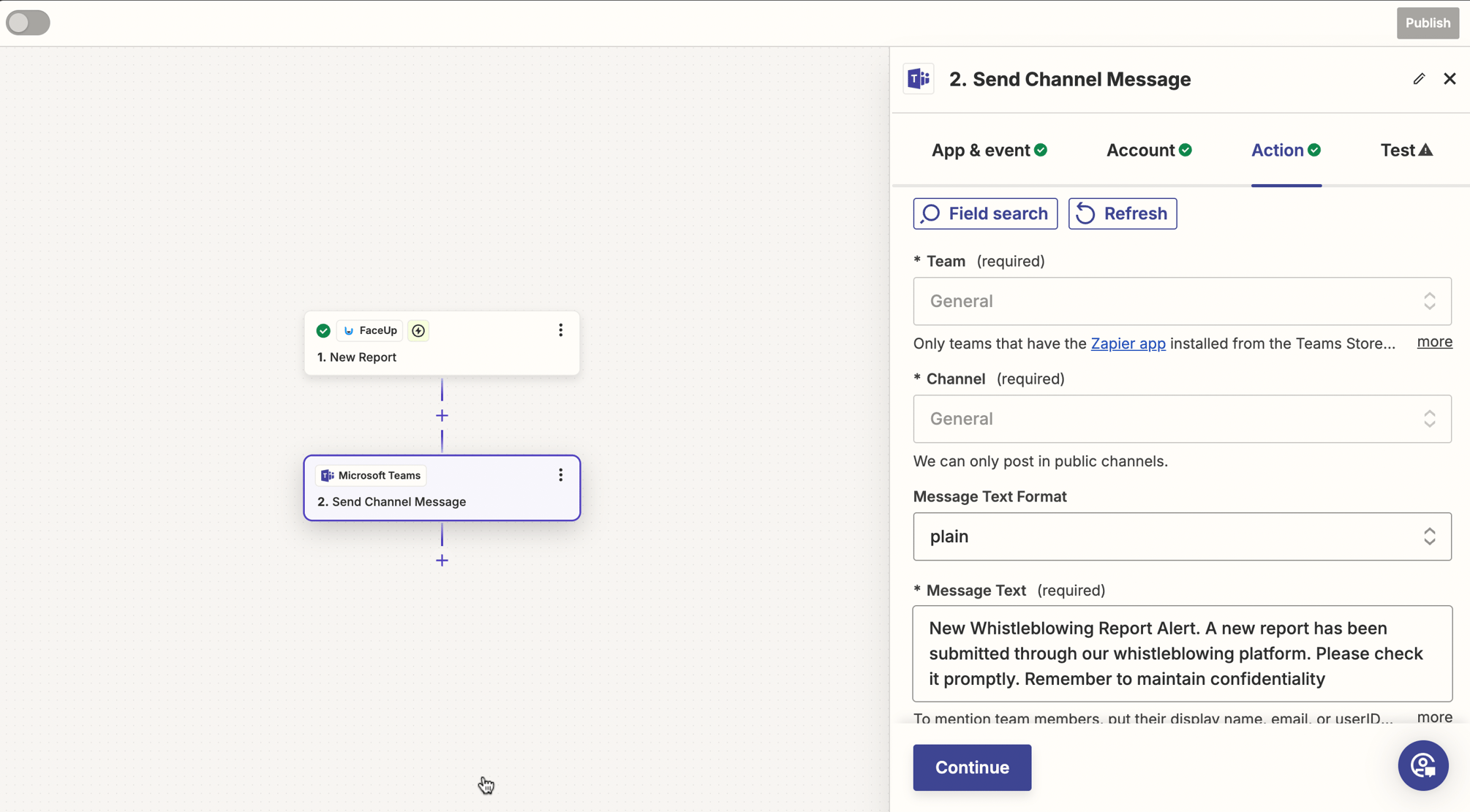 Microsoft Teams integration (via Zapier)
